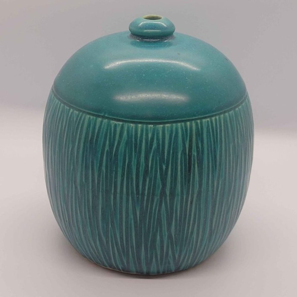 Two Pier 1 Green Ceramic Vases